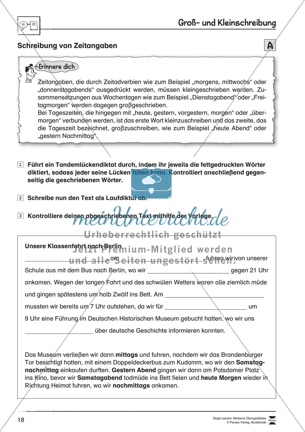 Übungsdiktate zum Üben von Groß- und Kleinschreibung durchführen Preview 5