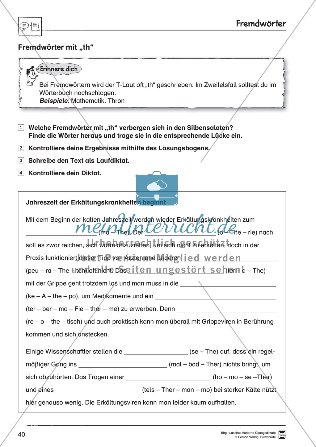 Übungsdiktate zum Üben von Fremdwörtern durchführen Preview 1