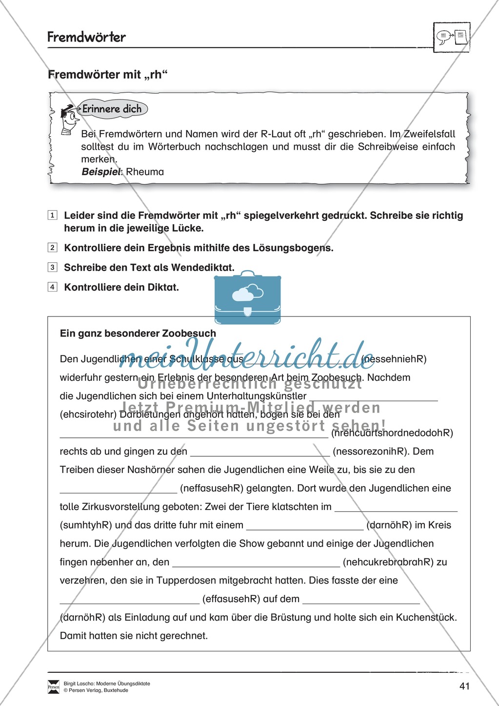 Übungsdiktate zum Üben von Fremdwörtern durchführen Preview 2