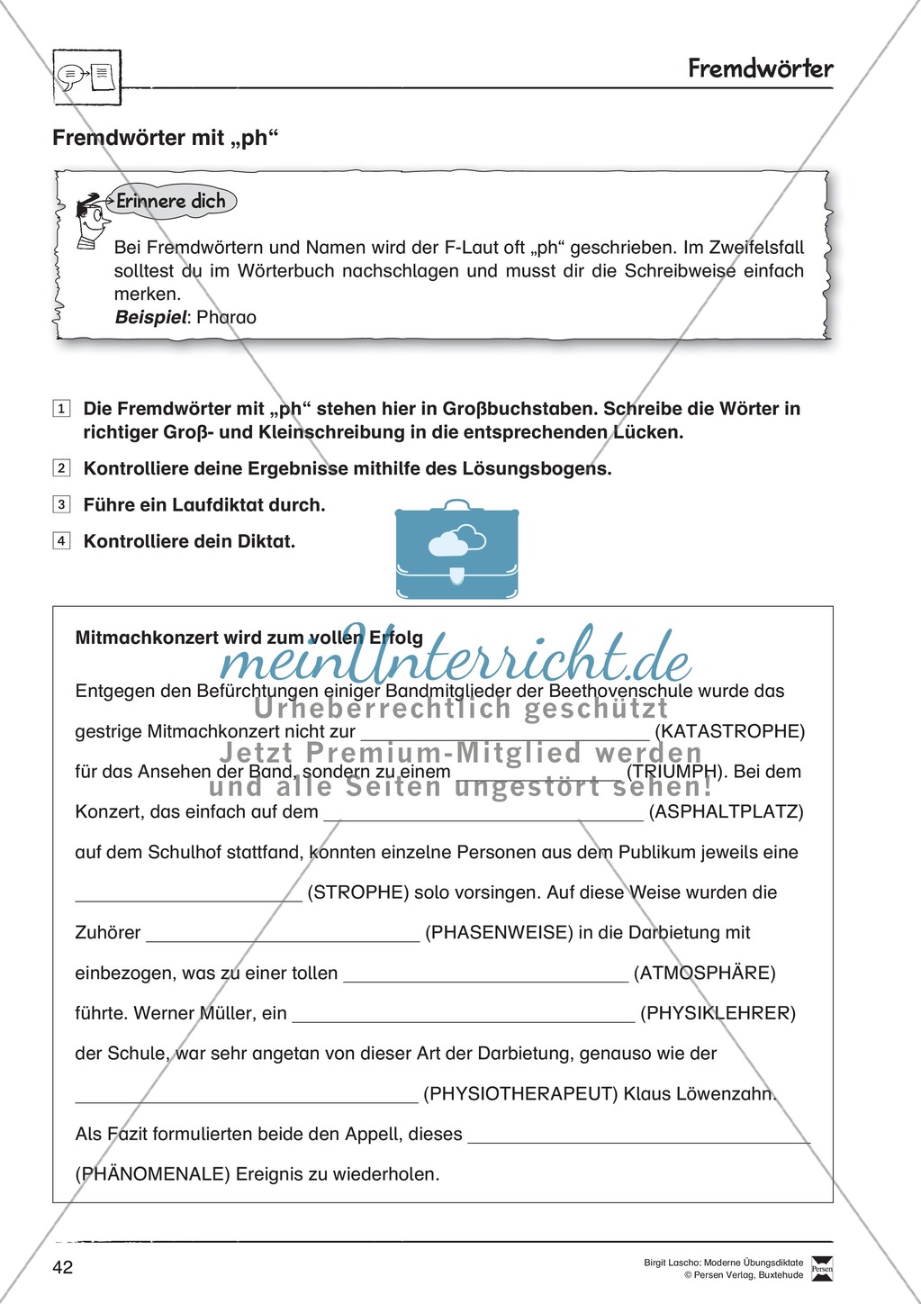 Übungsdiktate zum Üben von Fremdwörtern durchführen Preview 3