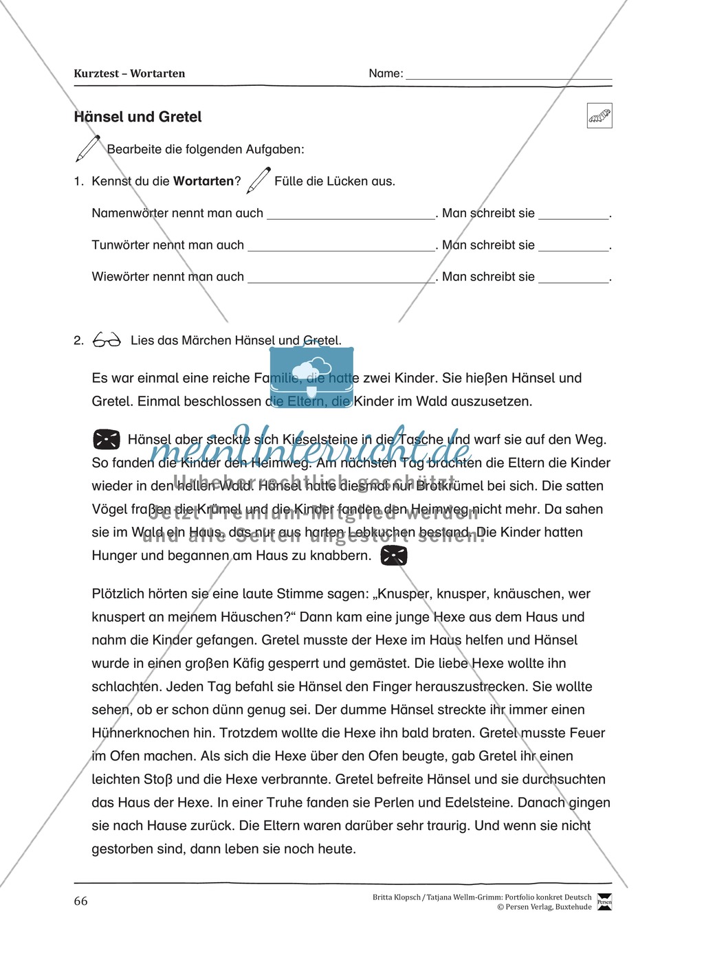Kopiervorlagen für den Themenbereich Wortarten Preview 24