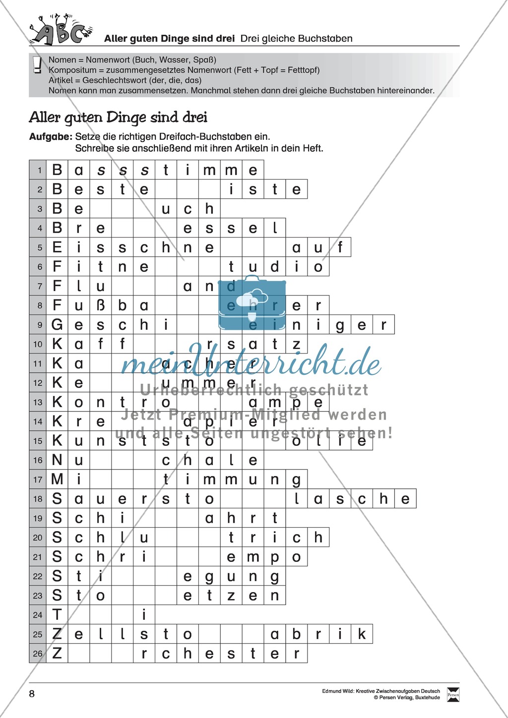 Kreative und spielerische Aufgaben zur Rechtschreibung lösen Preview 3