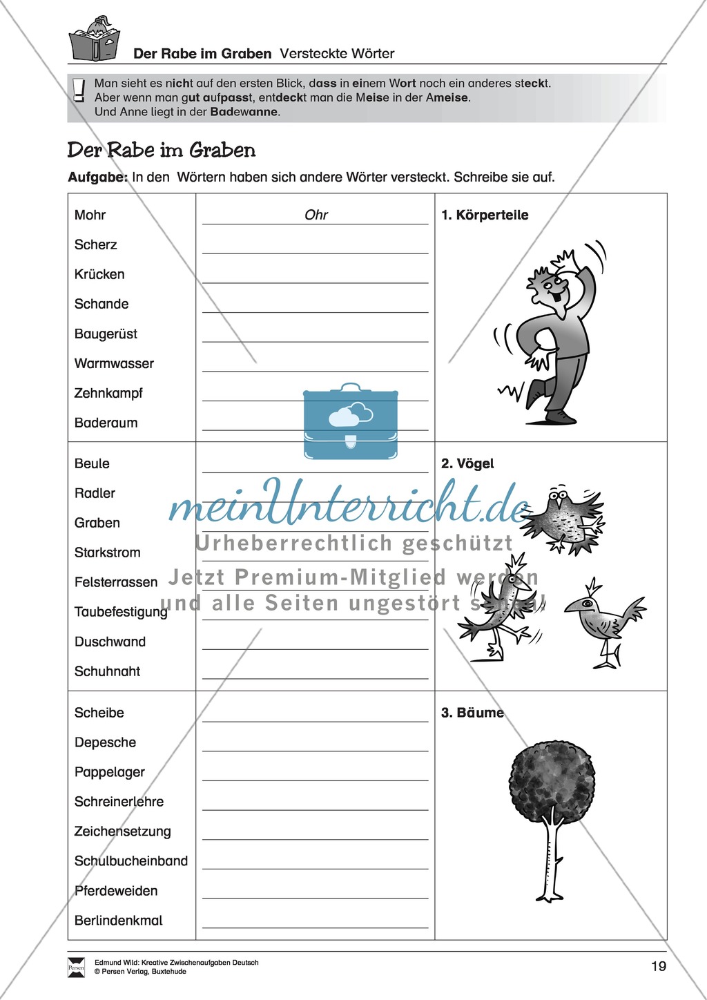 Kreative Aufgaben zum Üben von konzentriertem Lesen Preview 2