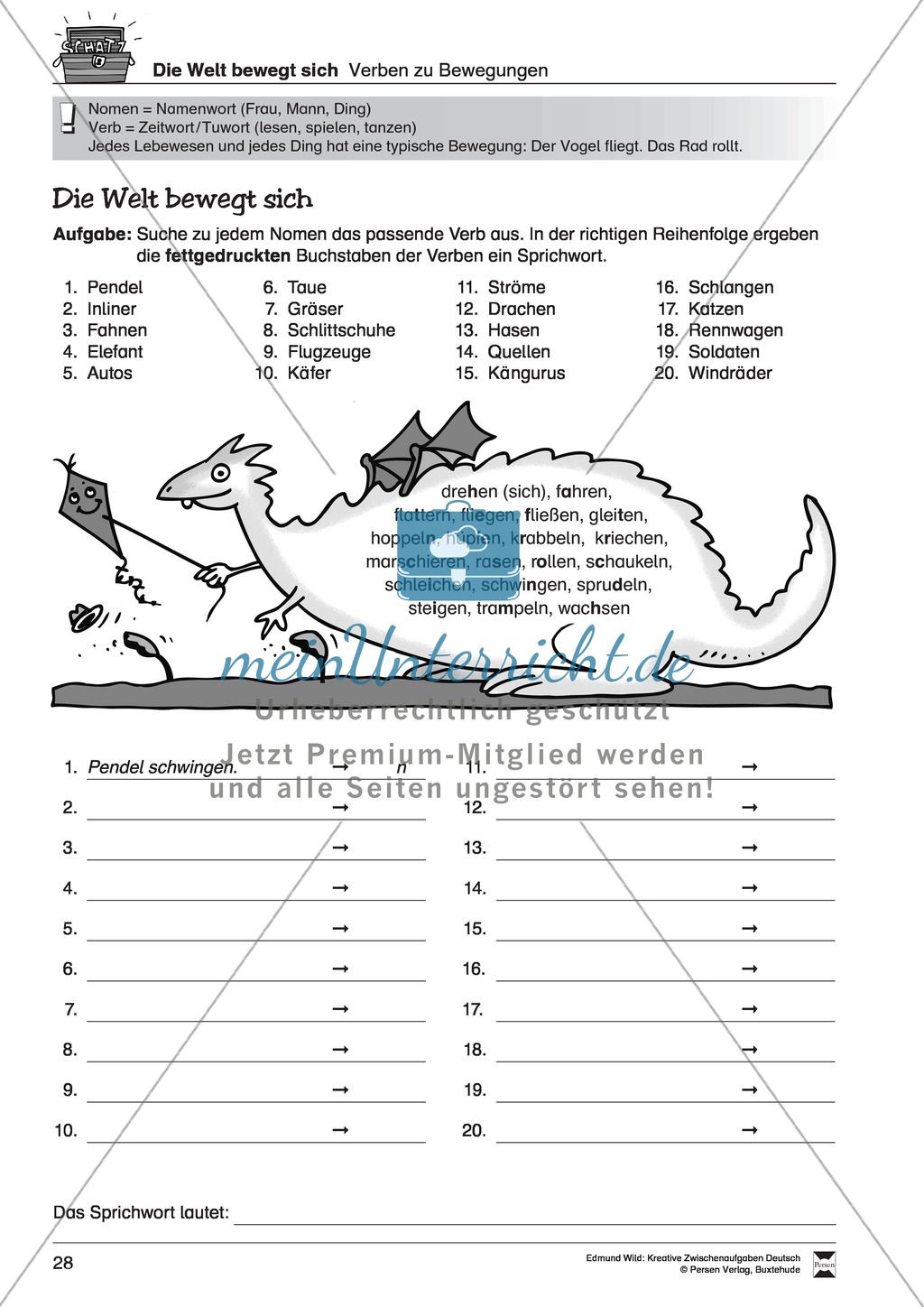 Kreative Aufgaben zum Erweitern des aktiven Wortschatzes Preview 1