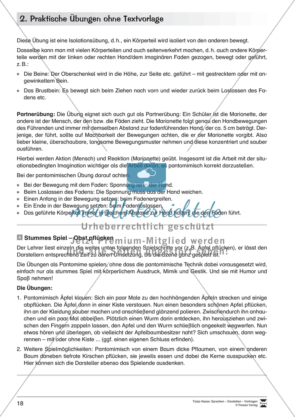 Szenische Übungen ohne Textvorlage: Sprachübungen + Spielübungen + Übungen zur Selbstpräsentation Preview 11