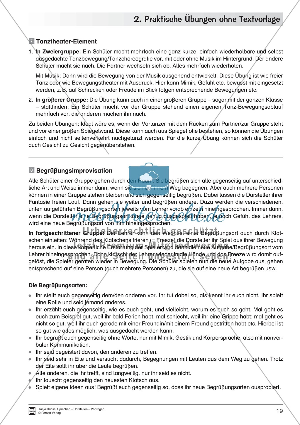 Szenische Übungen ohne Textvorlage: Sprachübungen + Spielübungen + Übungen zur Selbstpräsentation Preview 12