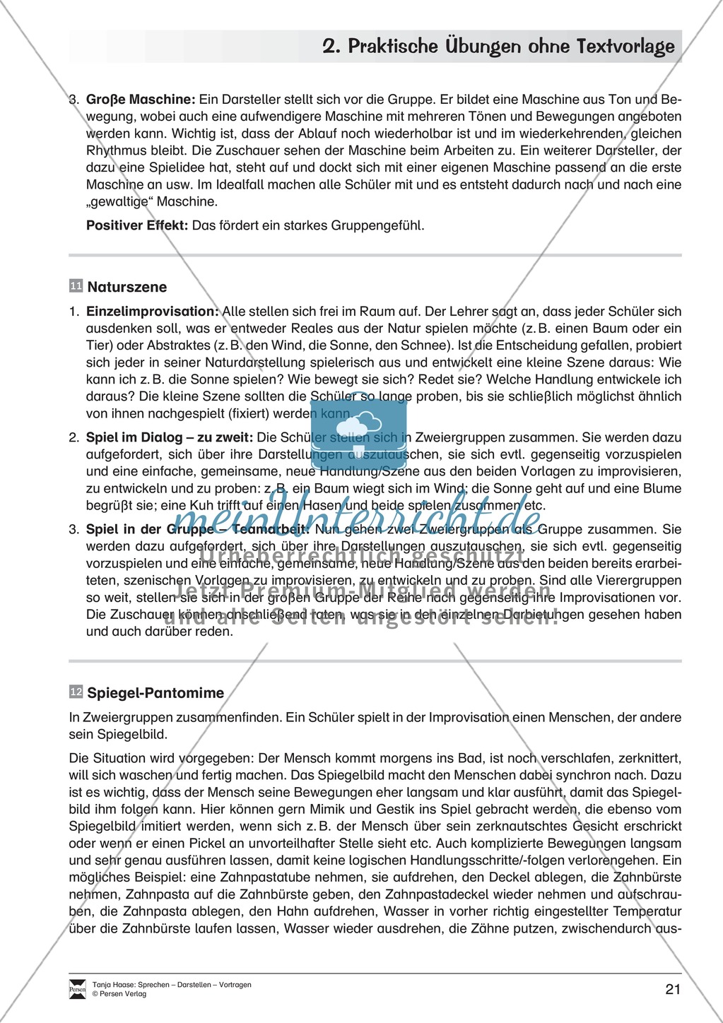 Szenische Übungen ohne Textvorlage: Sprachübungen + Spielübungen + Übungen zur Selbstpräsentation Preview 14