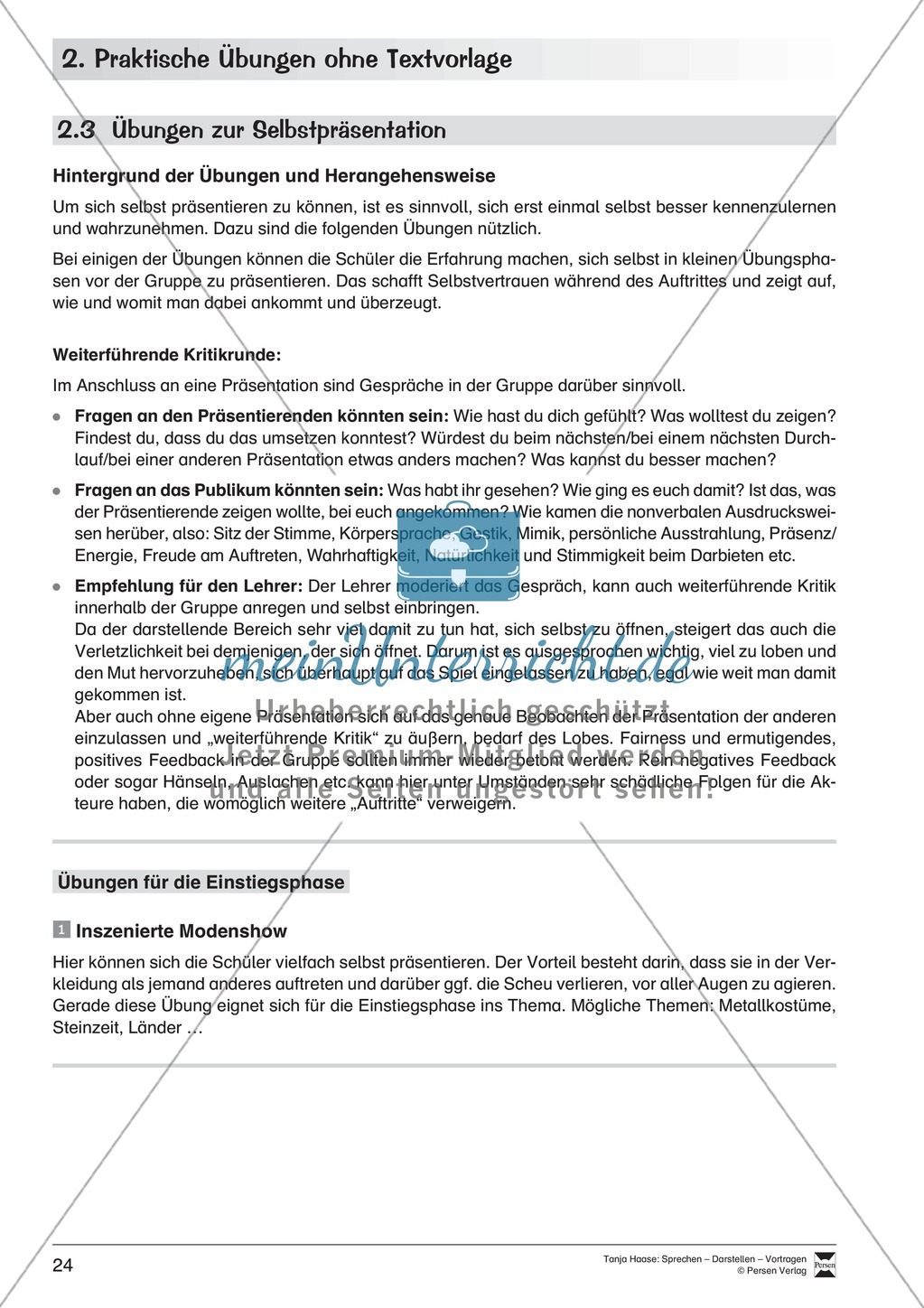 Szenische Übungen ohne Textvorlage: Sprachübungen + Spielübungen + Übungen zur Selbstpräsentation Preview 17