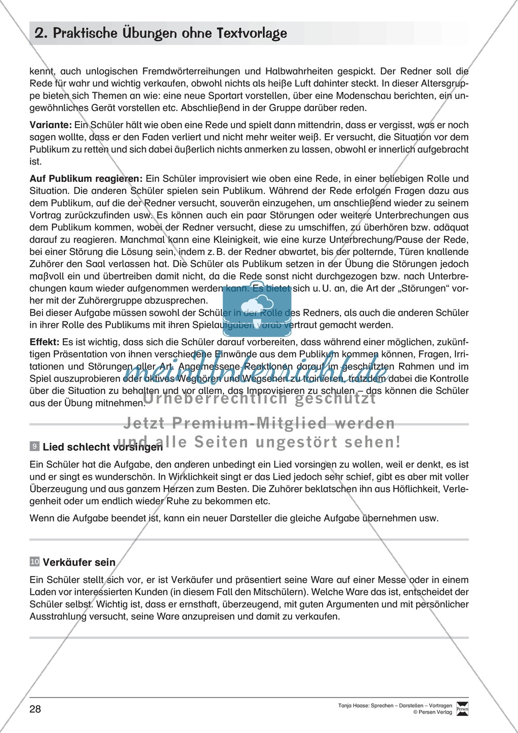 Szenische Übungen ohne Textvorlage: Sprachübungen + Spielübungen + Übungen zur Selbstpräsentation Preview 21