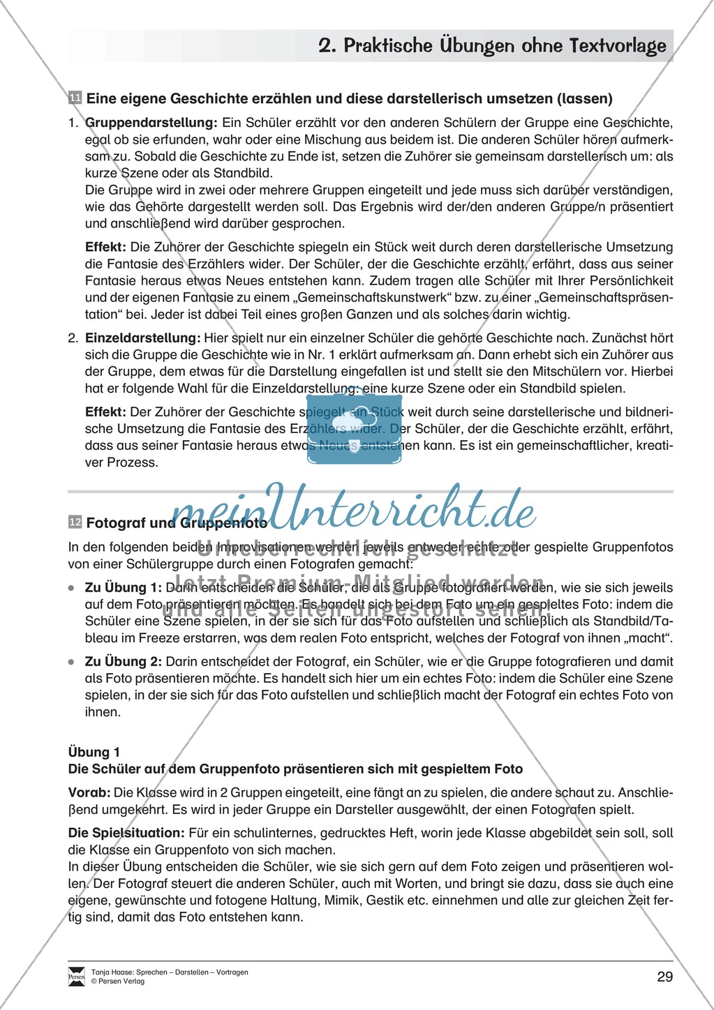Szenische Übungen ohne Textvorlage: Sprachübungen + Spielübungen + Übungen zur Selbstpräsentation Preview 22