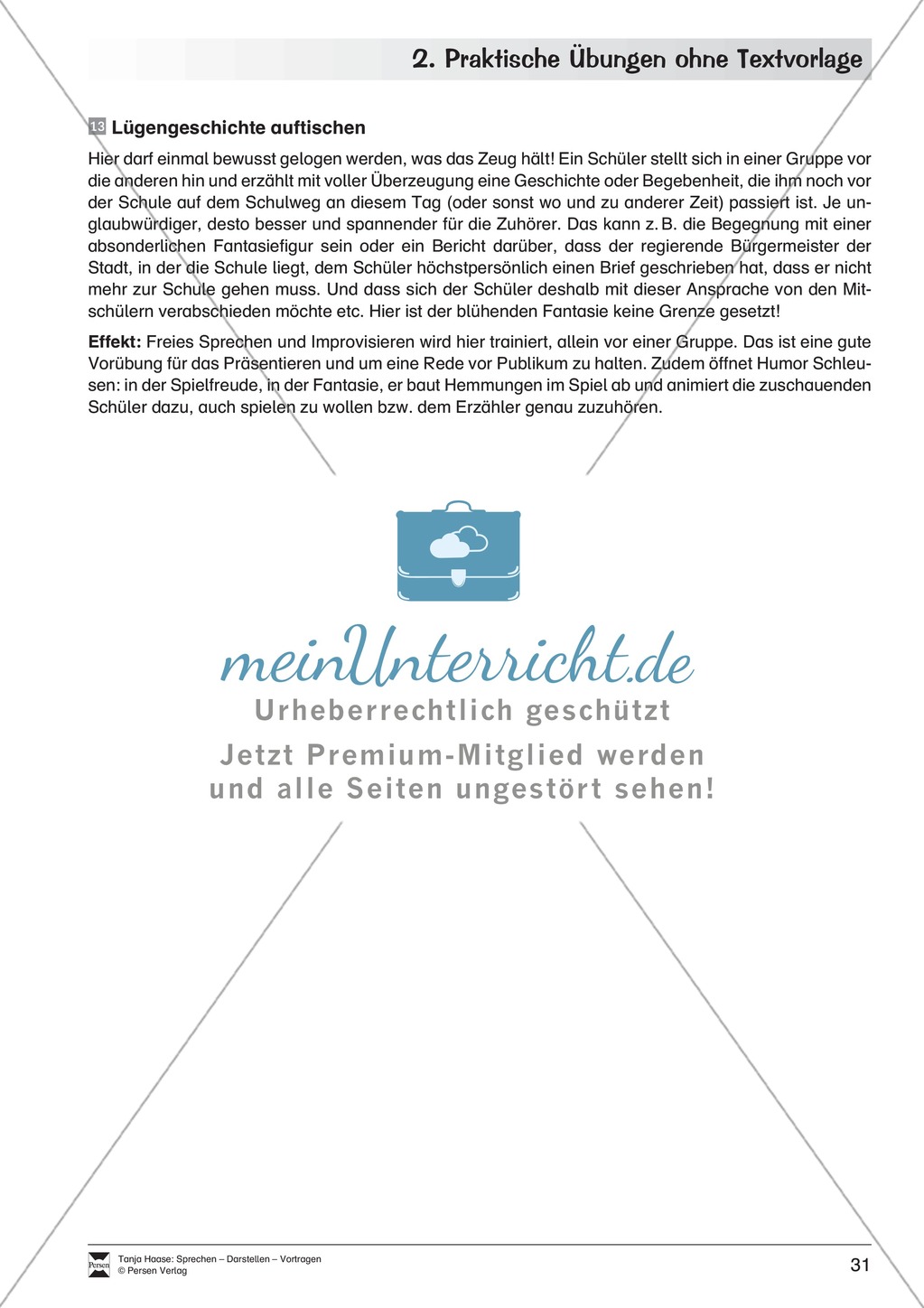 Szenische Übungen ohne Textvorlage: Sprachübungen + Spielübungen + Übungen zur Selbstpräsentation Preview 24
