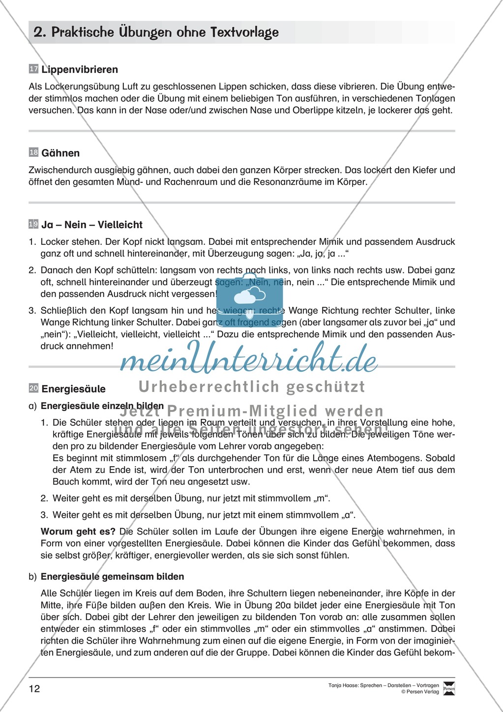 Szenische Übungen ohne Textvorlage: Sprachübungen + Spielübungen + Übungen zur Selbstpräsentation Preview 5