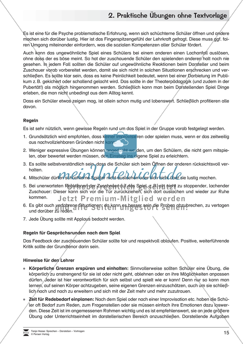 Szenische Übungen ohne Textvorlage: Sprachübungen + Spielübungen + Übungen zur Selbstpräsentation Preview 8