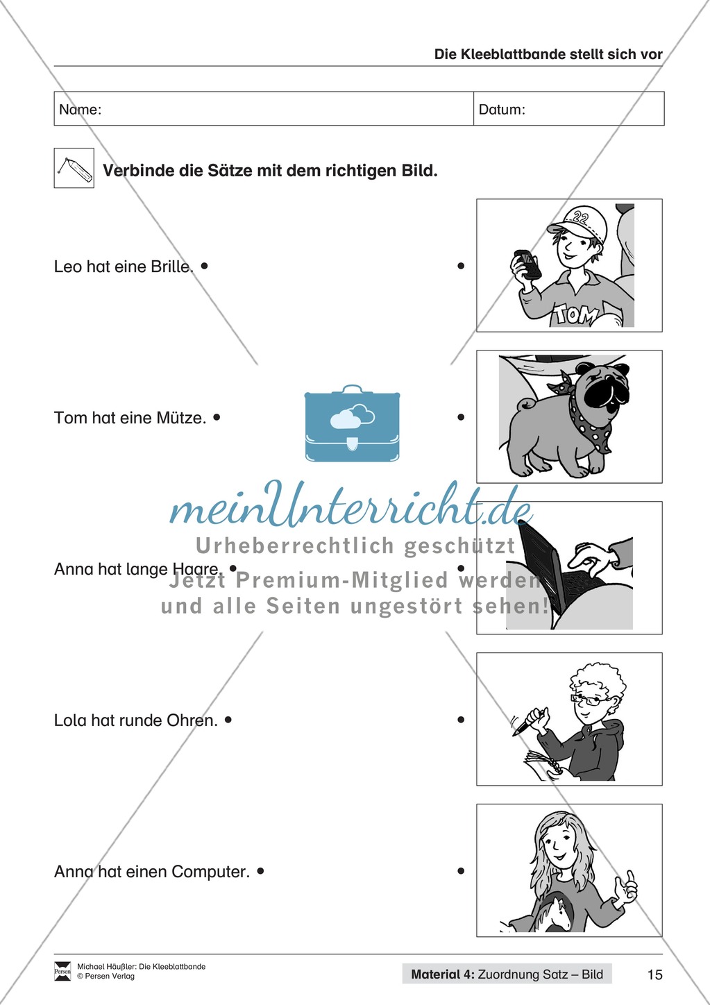 Lesekompetenz aufbauen: Übungen und Lesespiel zum Krimi "die Kleeblattbande" Preview 4