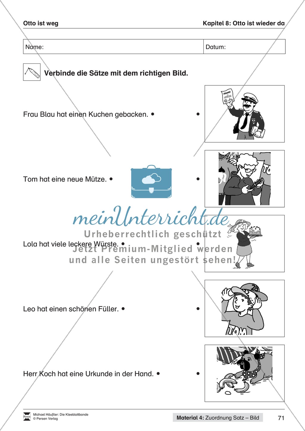Lesekompetenz aufbauen: Übungen und Lesespiel zum Krimi "die Kleeblattbande" Preview 60