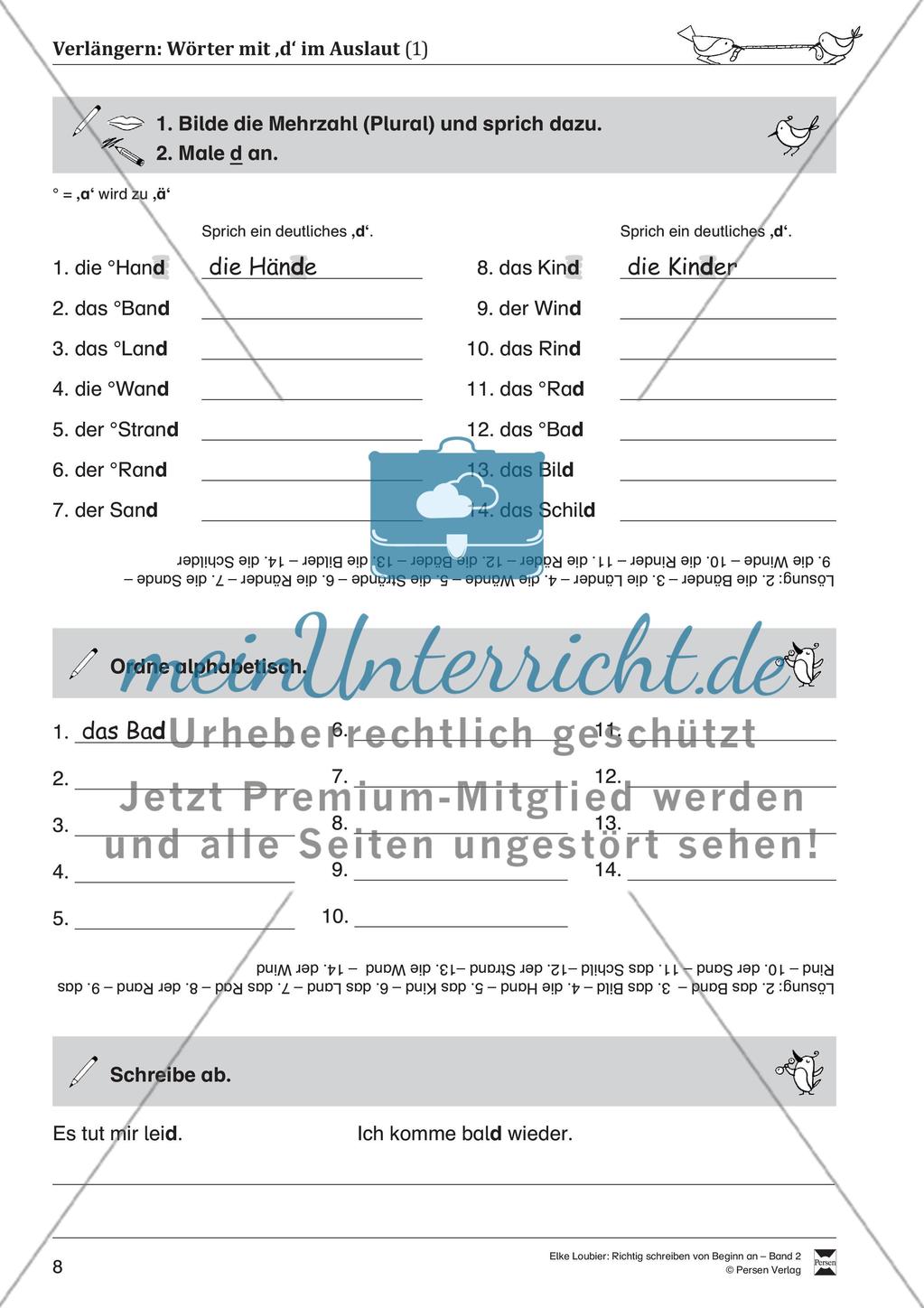 Wörter mit ‚d‘ im Auslaut Preview 1