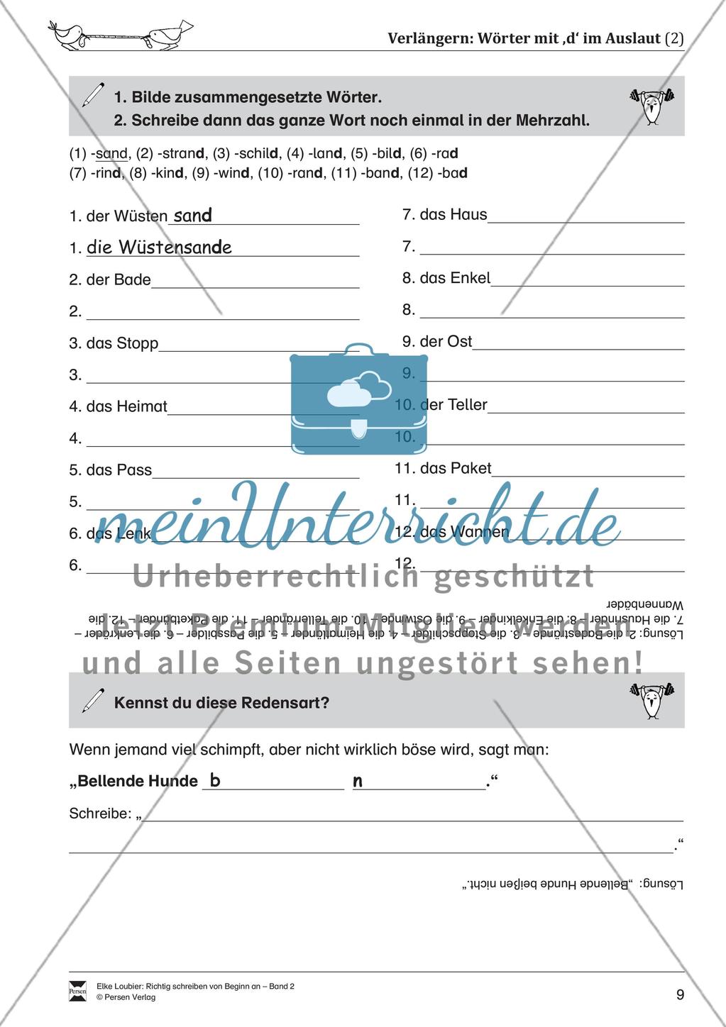 Wörter mit ‚d‘ im Auslaut Preview 2