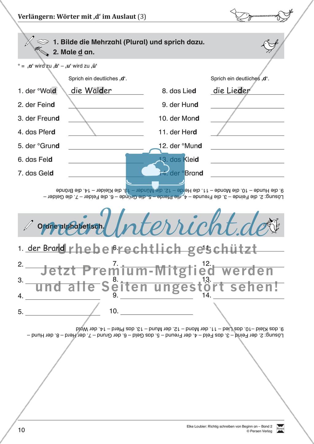 Wörter mit ‚d‘ im Auslaut Preview 3