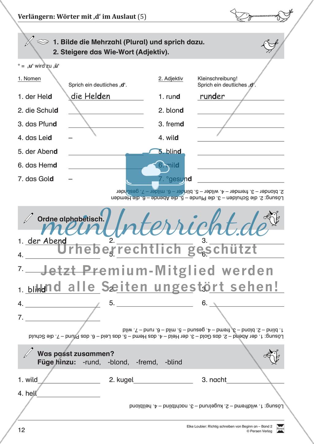 Wörter mit ‚d‘ im Auslaut Preview 5
