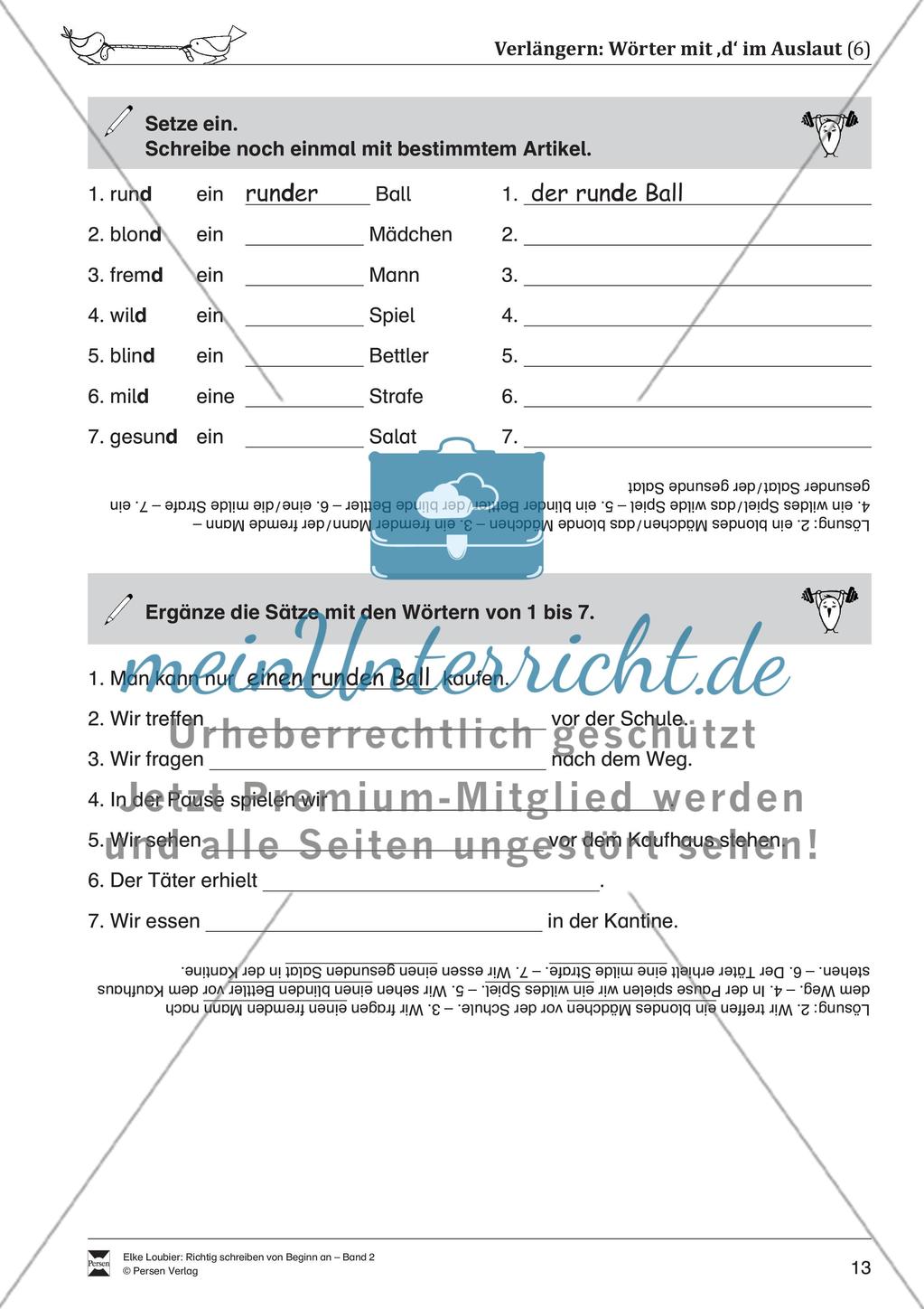 Wörter mit ‚d‘ im Auslaut Preview 6