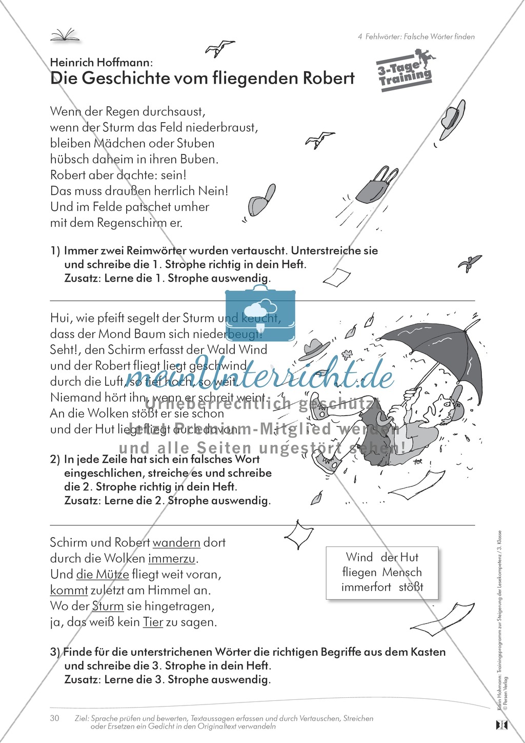 Lesekompetenz aufbauen: Falsche Wörter finden Preview 5