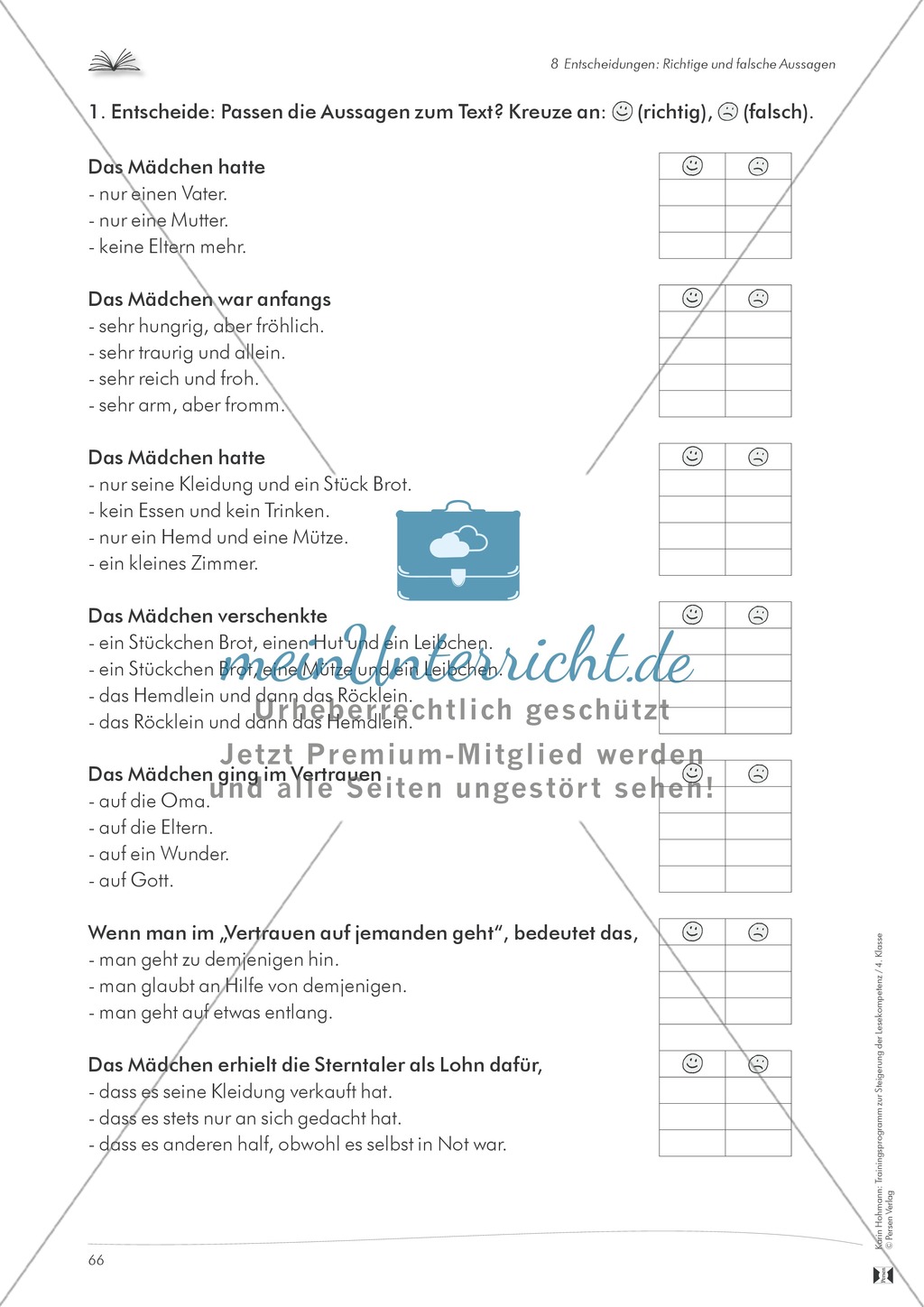 Lesekompetenz aufbauen - richtige Aussagen erkennen: Till Eulenspiegel Preview 10