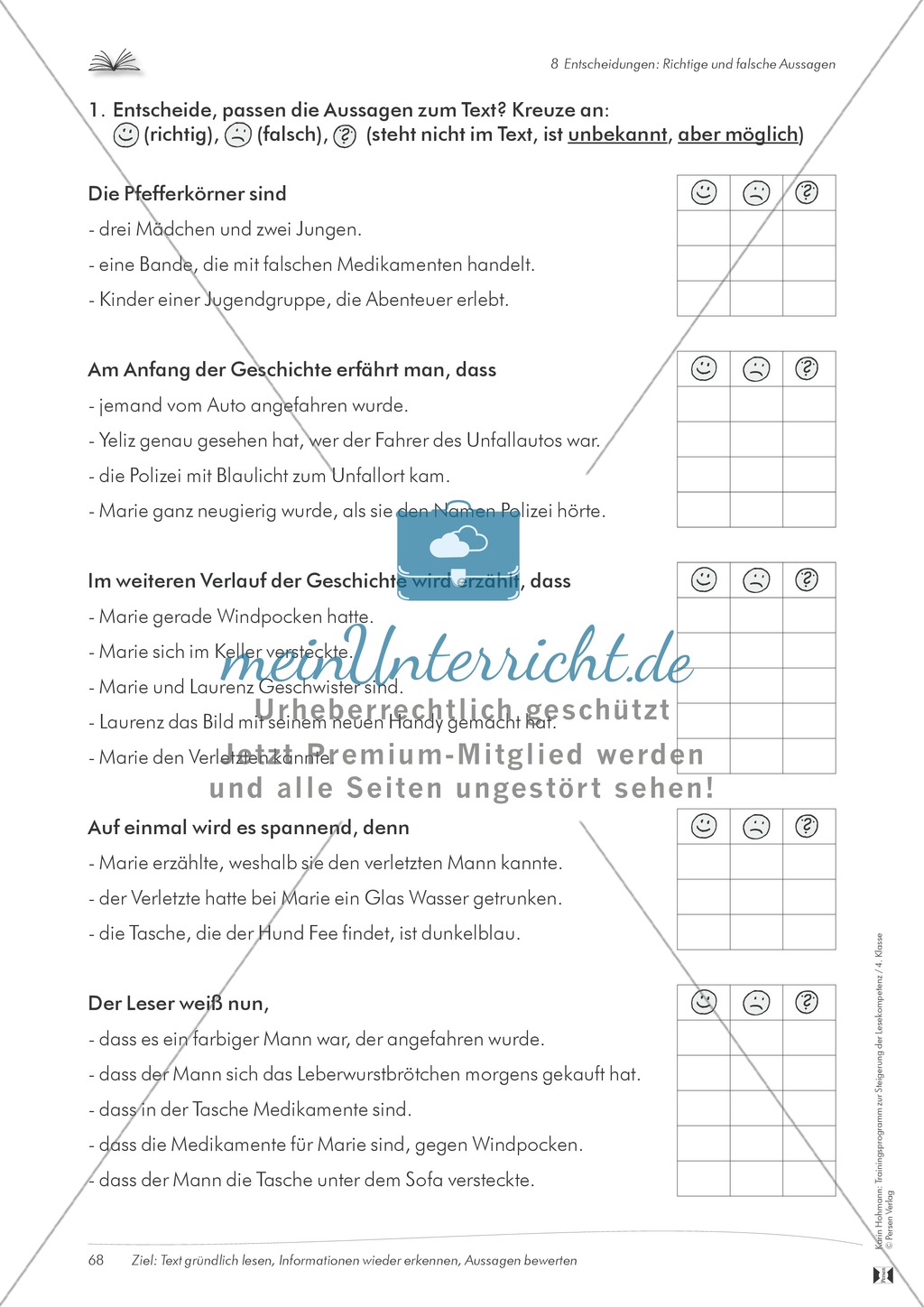 Lesekompetenz aufbauen - richtige Aussagen erkennen: Till Eulenspiegel Preview 12