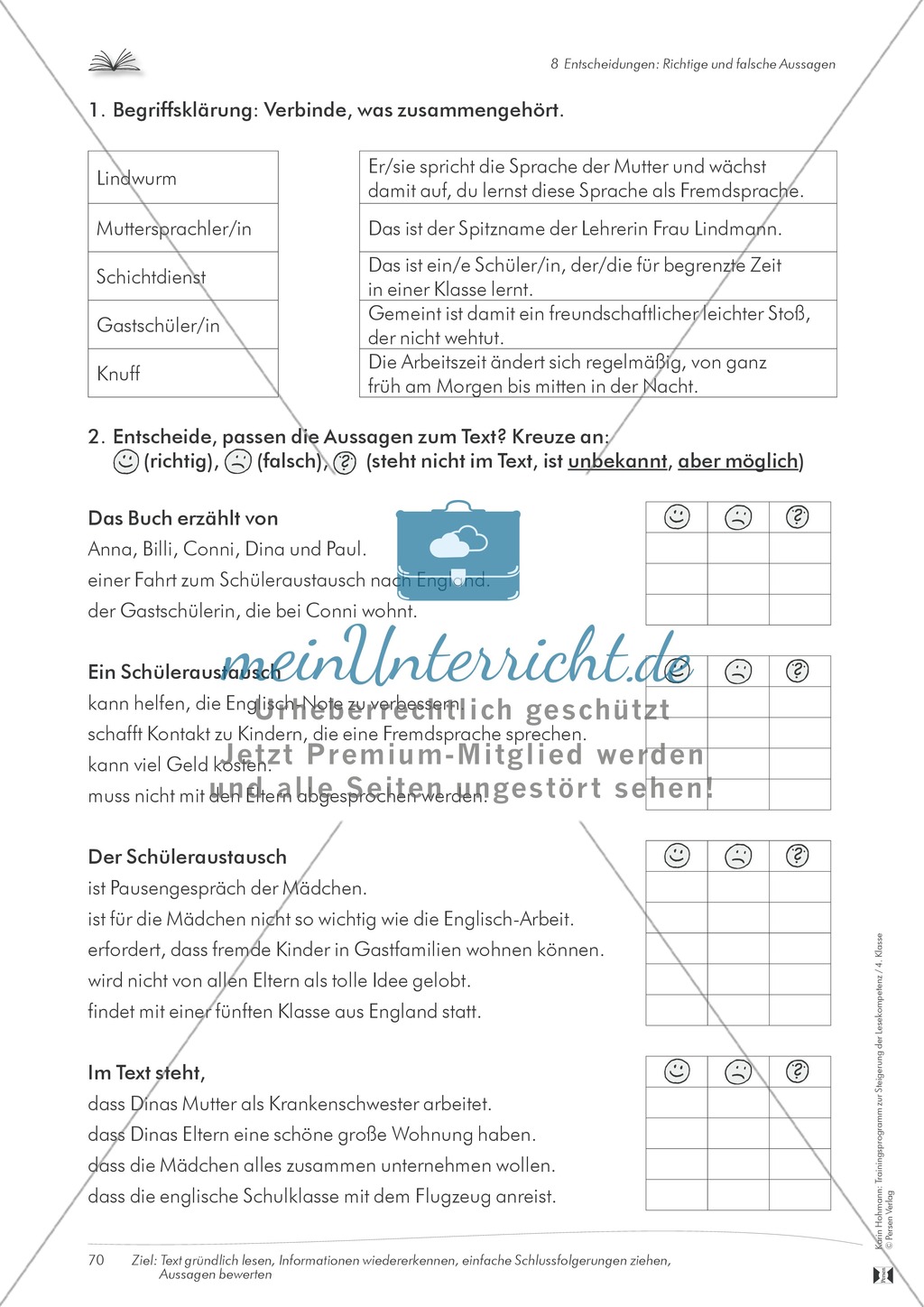 Lesekompetenz aufbauen - richtige Aussagen erkennen: Till Eulenspiegel Preview 14