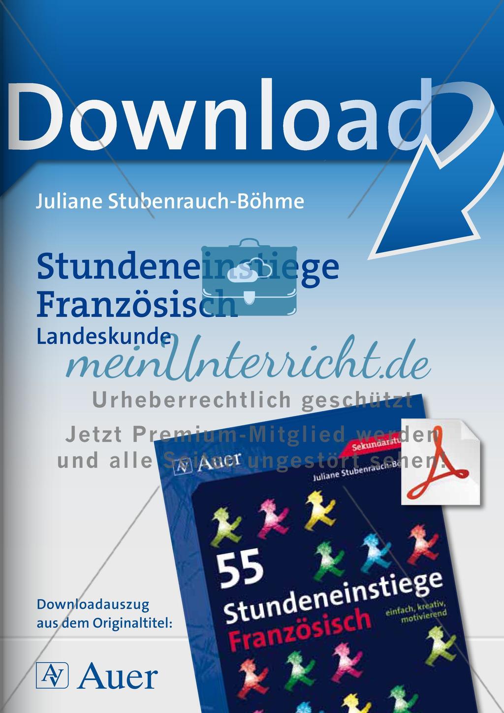 Stundeneinstiege Französisch Landeskunde Preview 1