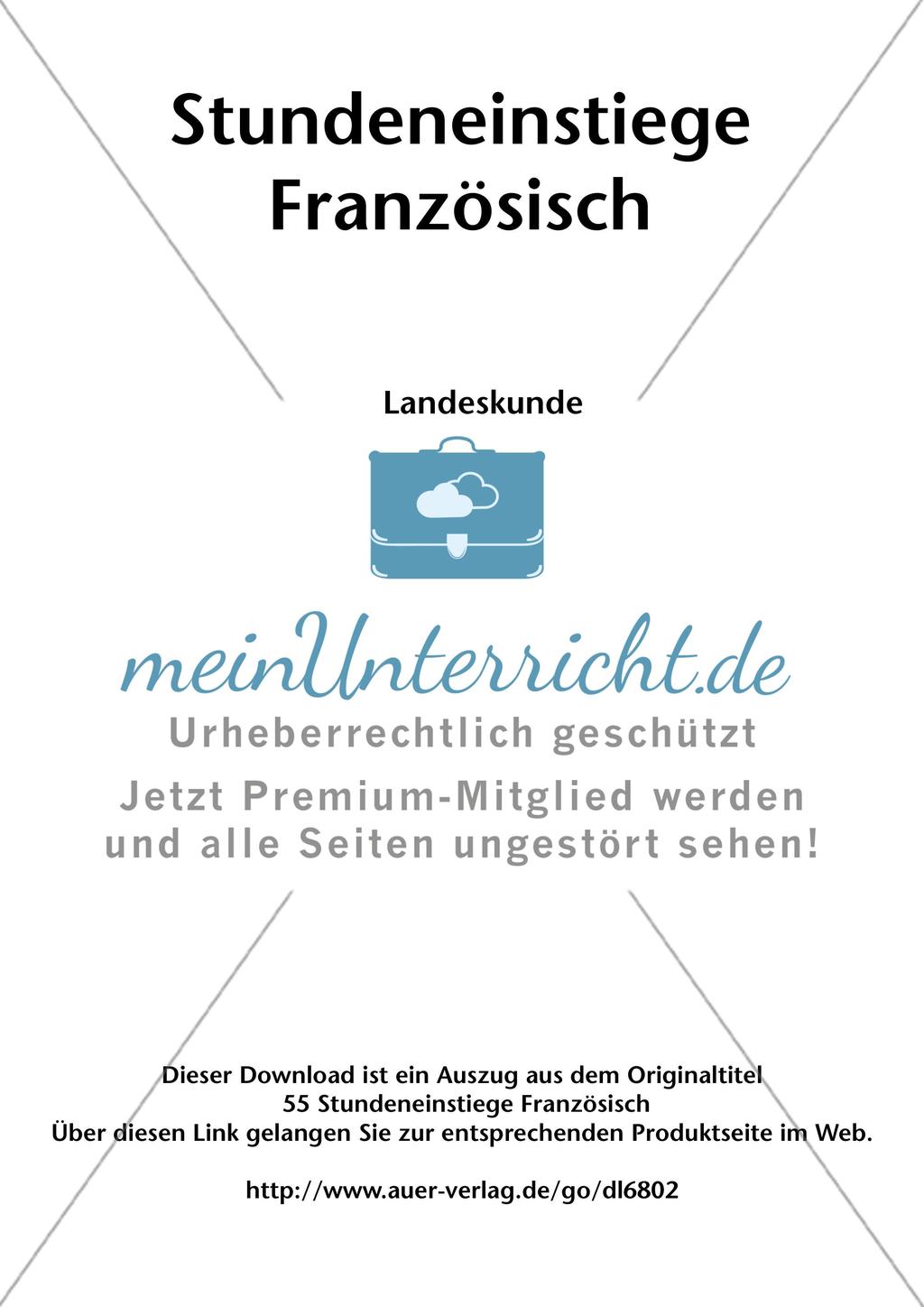 Stundeneinstiege Französisch Landeskunde Preview 3