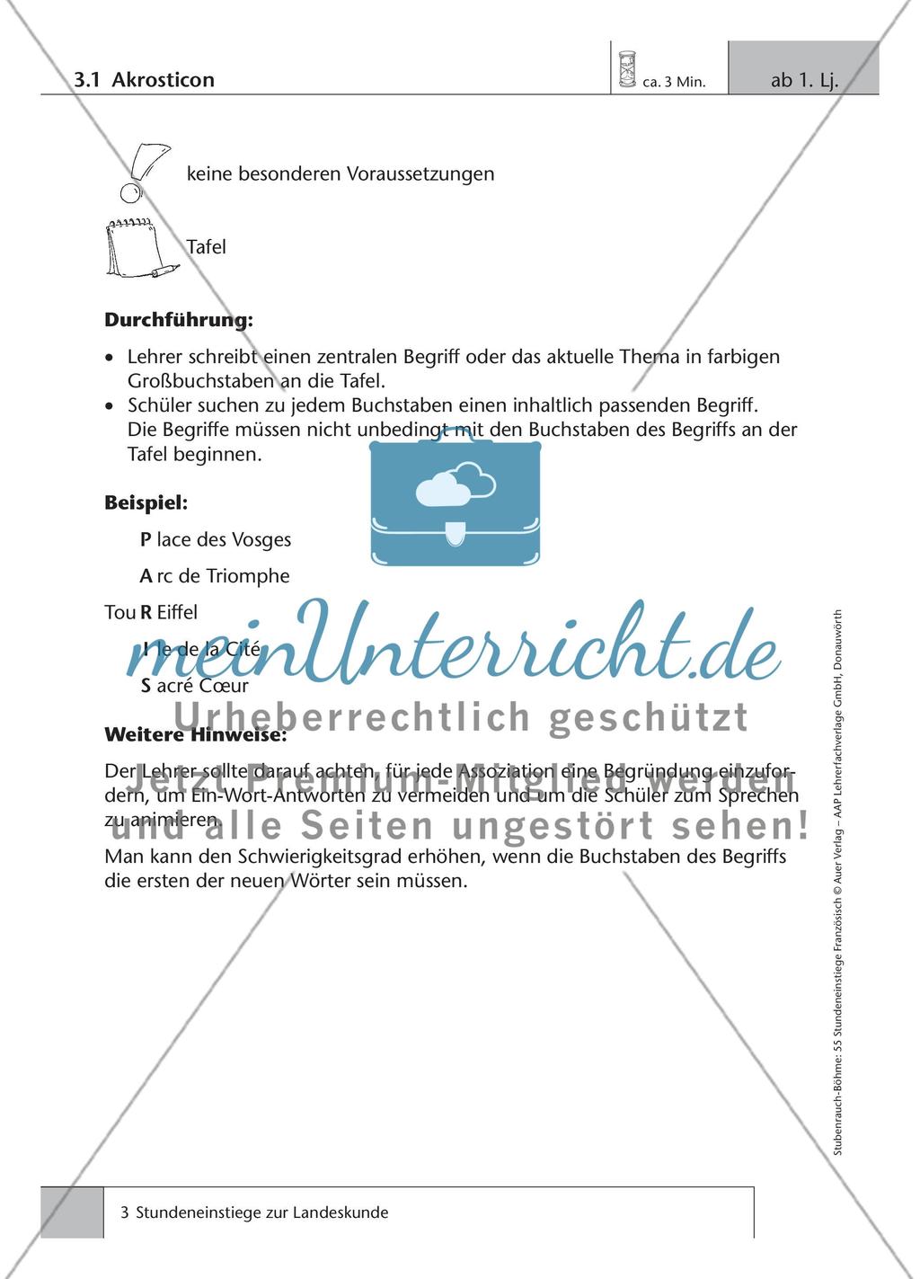 Stundeneinstiege Französisch Landeskunde Preview 4