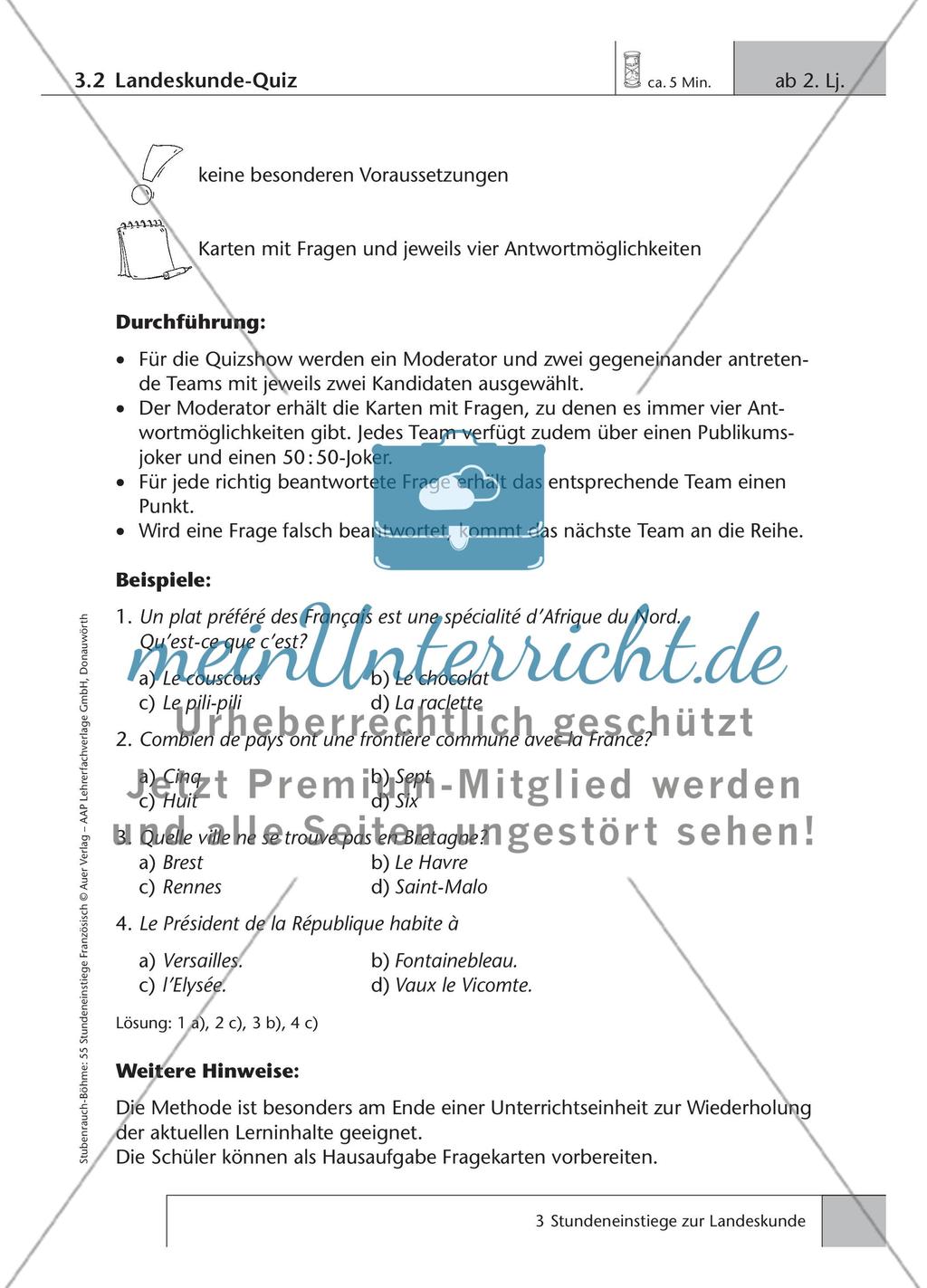 Stundeneinstiege Französisch Landeskunde Preview 5