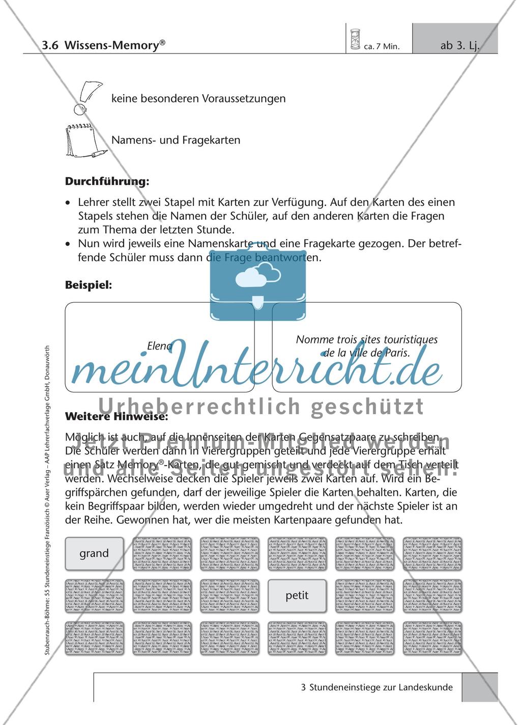 Stundeneinstiege Französisch Landeskunde Preview 9