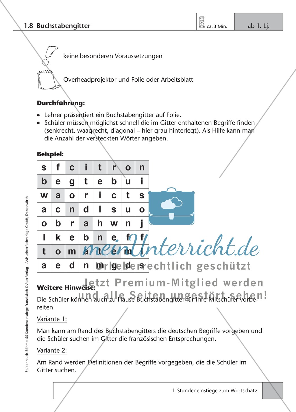 5-minütige Stundeneinstiege zum Wortschatz ab dem 1.Lernjahr. Preview 8