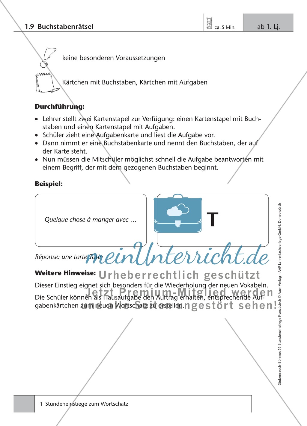 5-minütige Stundeneinstiege zum Wortschatz ab dem 1.Lernjahr. Preview 9