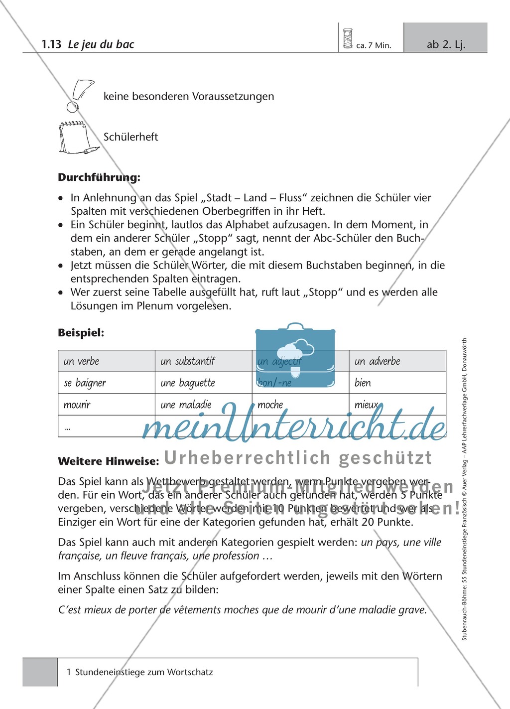 5-münitge Stundeneinstiege zum Wortschatz ab dem 2. Lernjahr. Preview 1