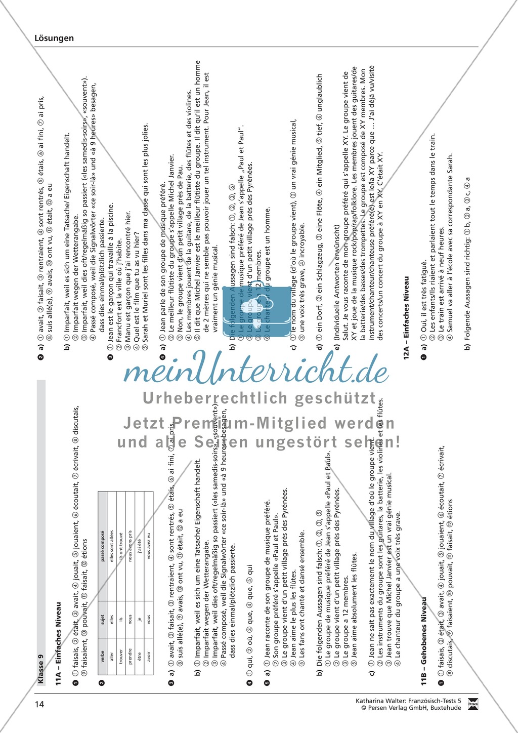 Französischtest für die 9. Klasse (Version 12A+12B) Preview 7