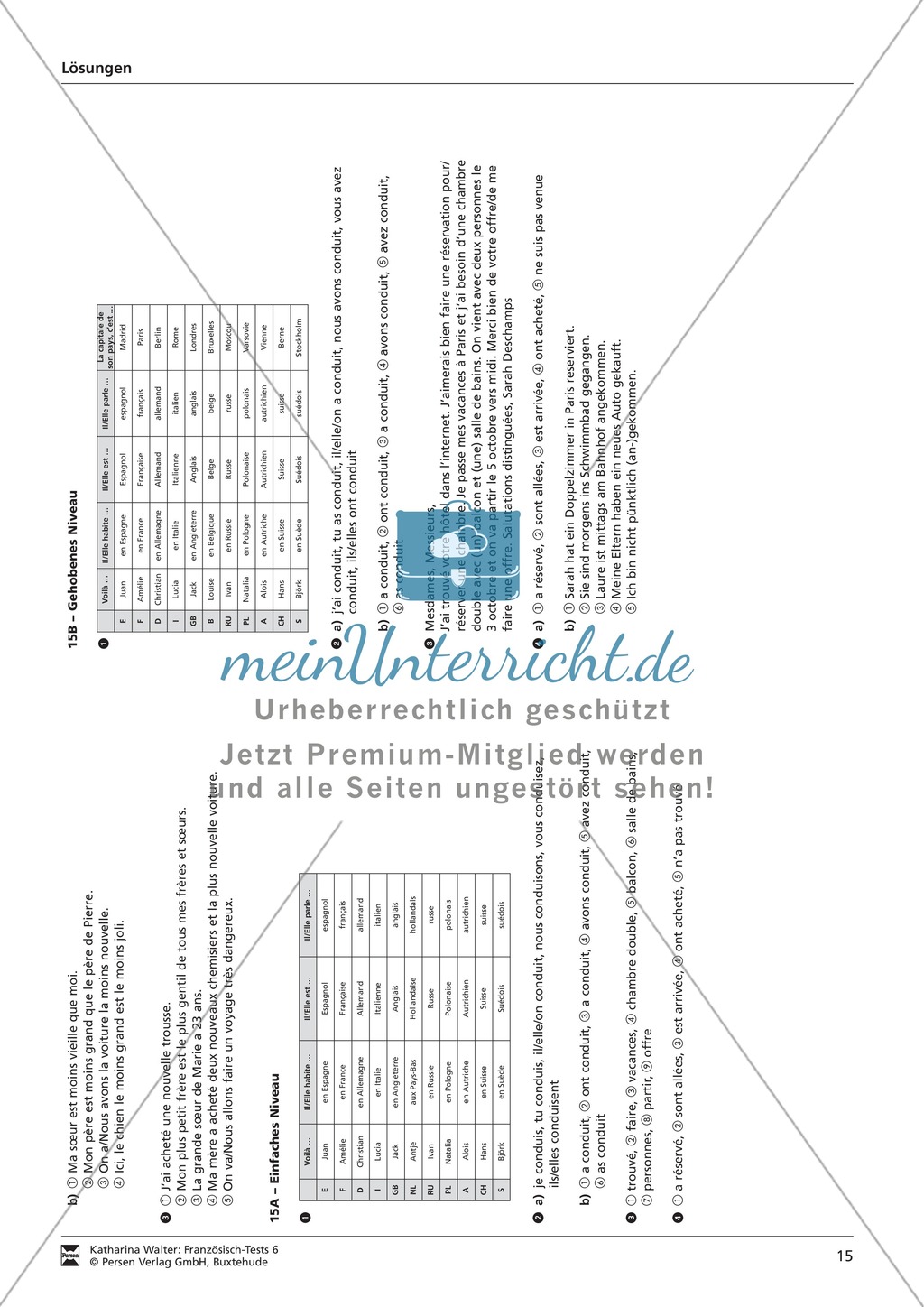 Französischtest für die 9. Klasse (Version 15A+15B) Preview 5