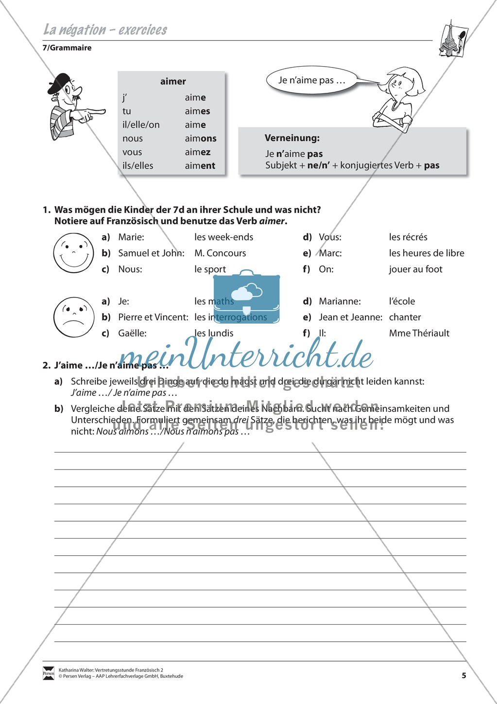 Grammatik für Anfänger: La négation- die Verneinung Preview 2