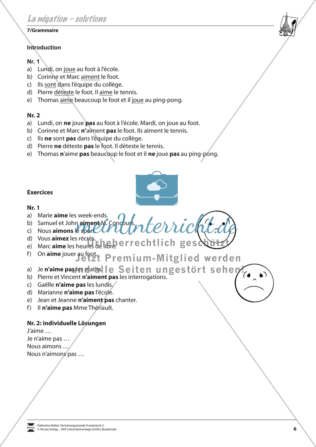 Grammatik für Anfänger: La négation- die Verneinung Preview 3