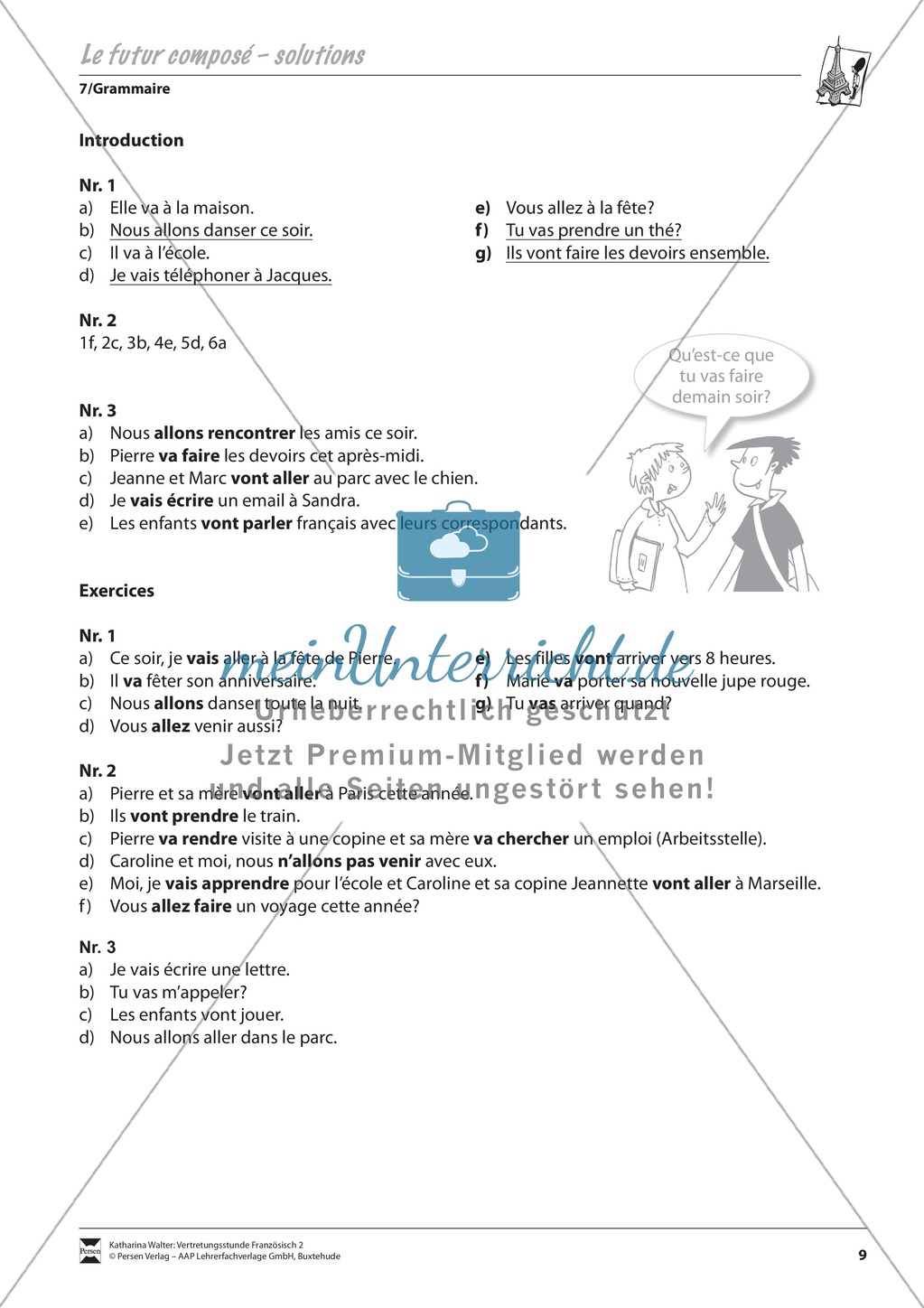 Grammatik für Anfänger: Le futur composé- die zusammengesetzte Zukunft Preview 3