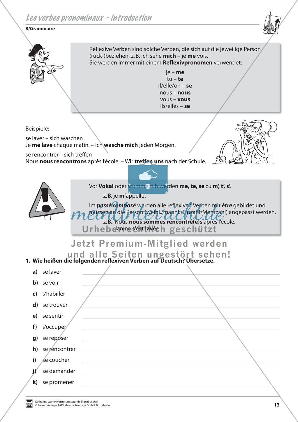 Grammatik für Anfänger: Die Reflexivpronomen Preview 1