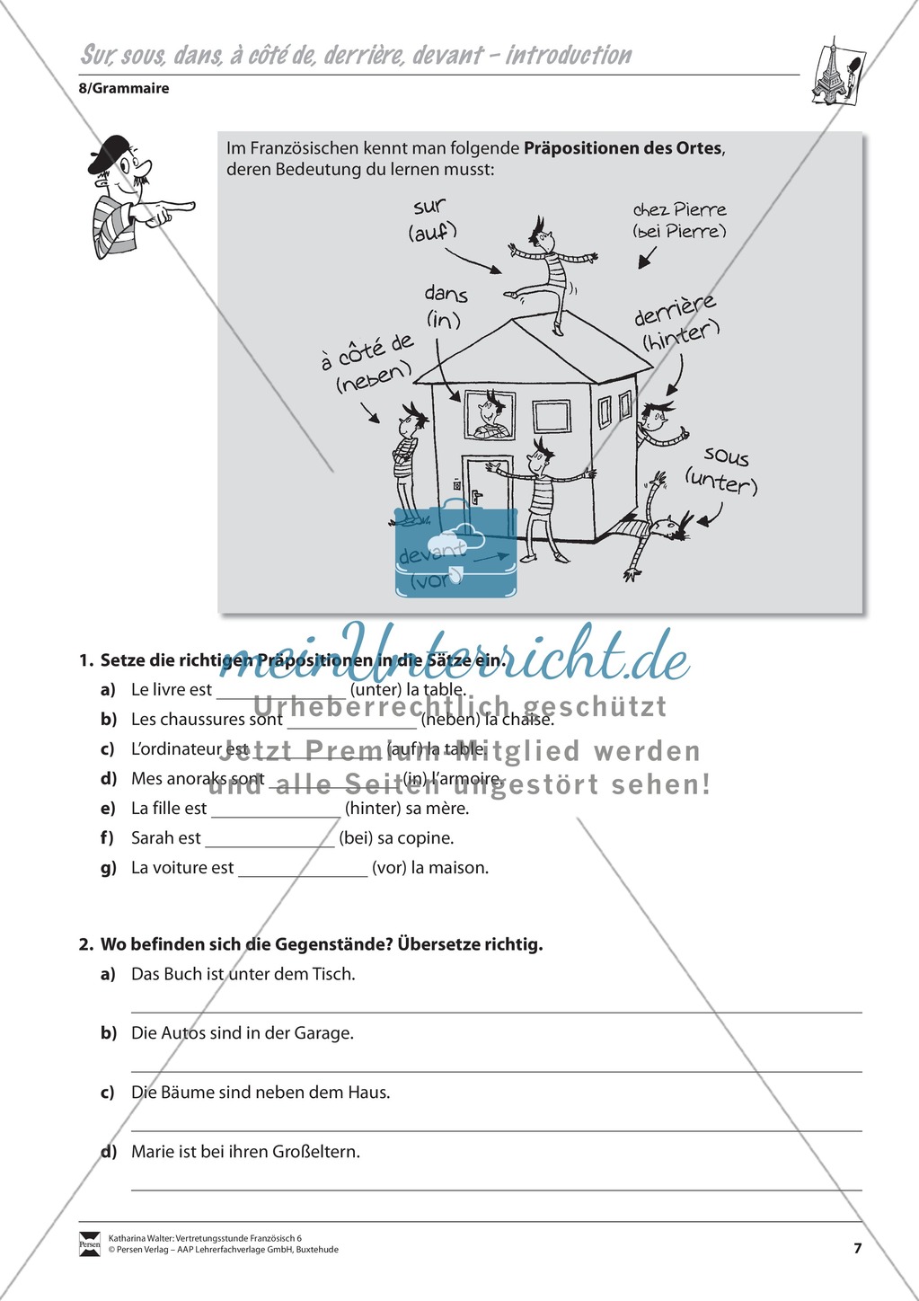 Grammatik für Anfänger: Präpositionen des Ortes Preview 1