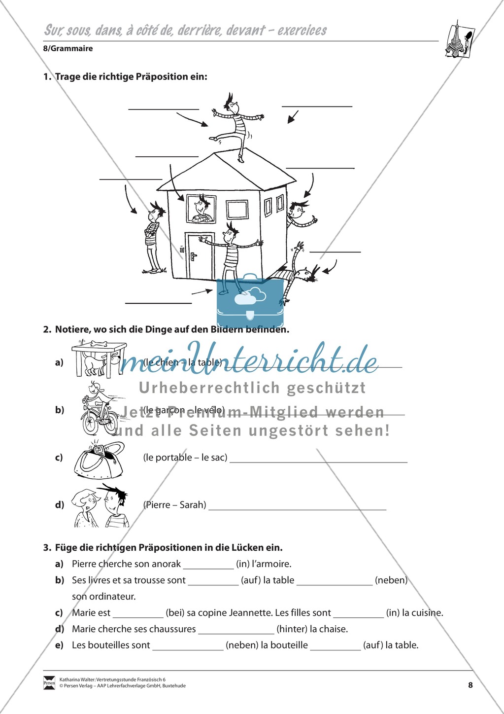 Grammatik für Anfänger: Präpositionen des Ortes Preview 2