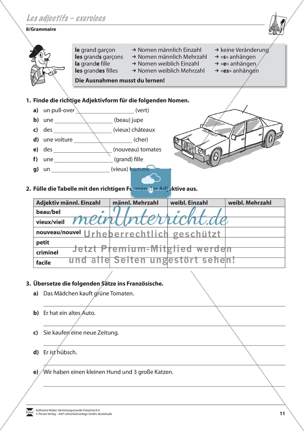 Grammatik für Anfänger: Les adjectifs- die Adjektive Preview 2