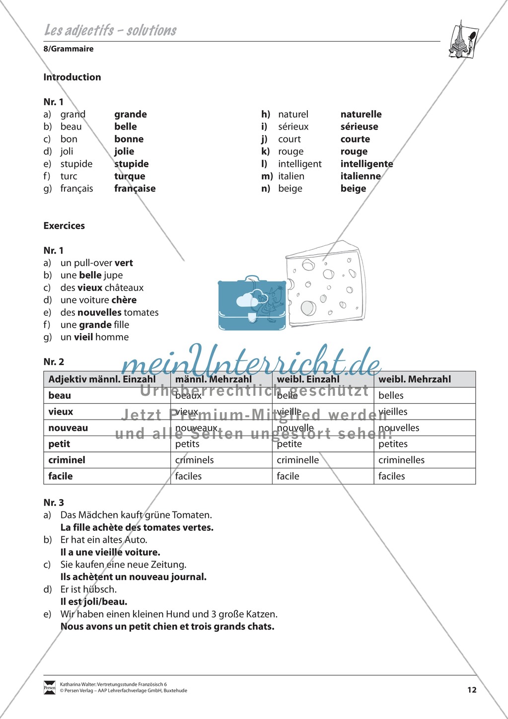 Grammatik für Anfänger: Les adjectifs- die Adjektive Preview 3