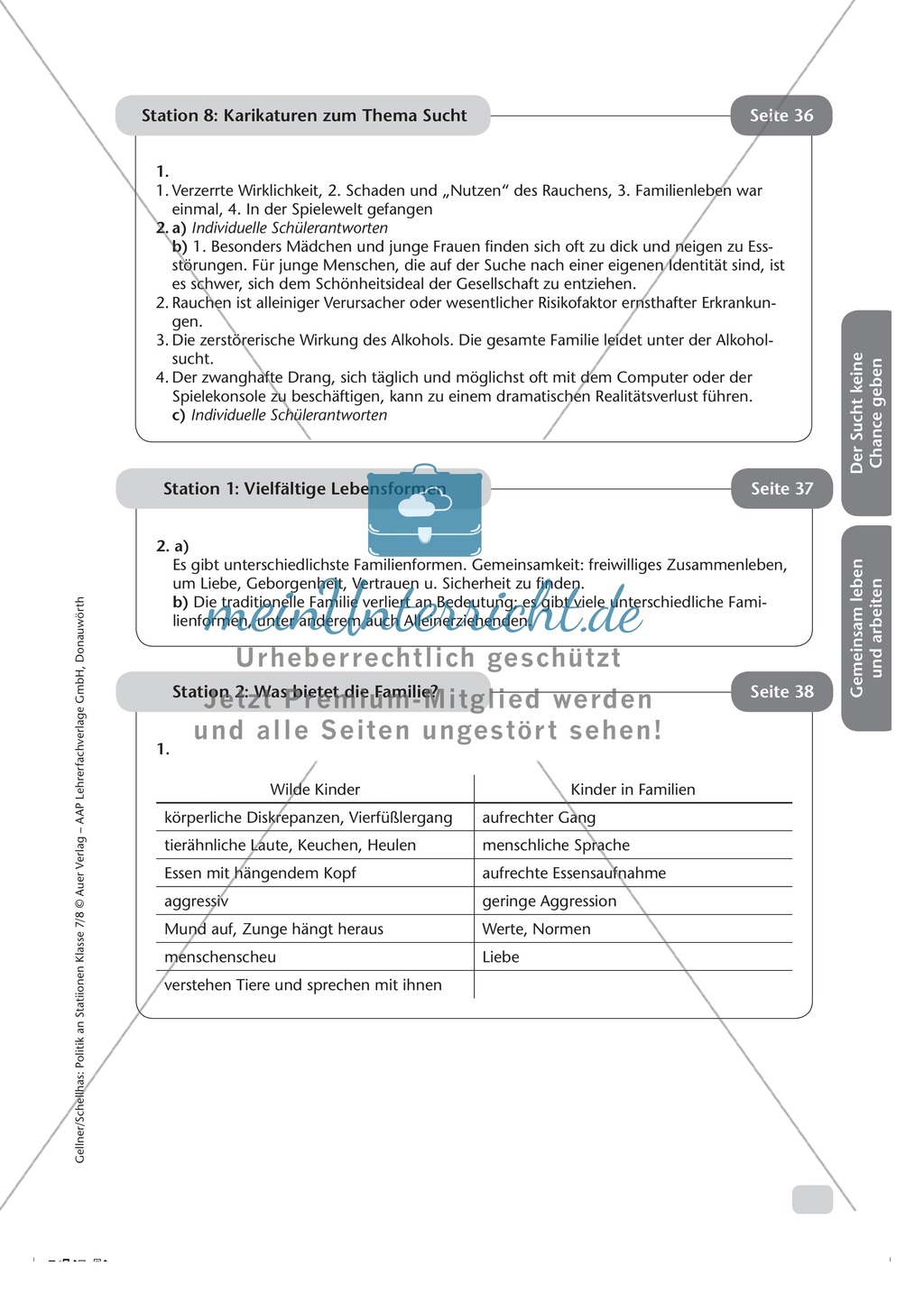 Gemeinsam leben und arbeiten: Was bietet die Familie? Arbeitsmaterial mit Lösungen Preview 2