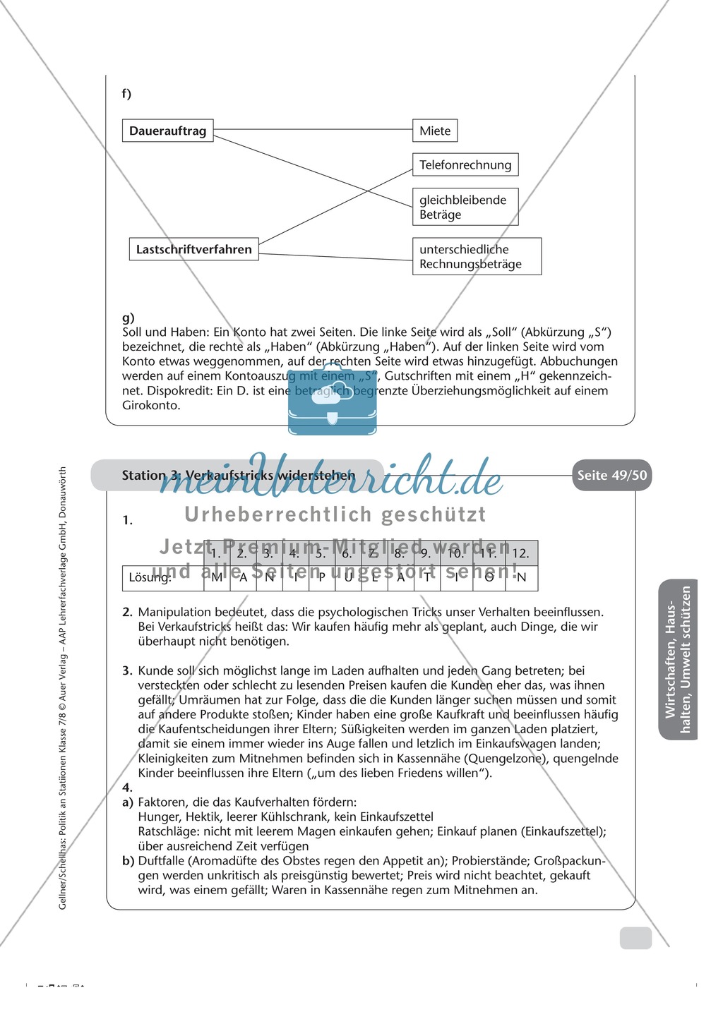 Wirtschaften, Haushalten, Umwelt schützen: Verkaufstricks widerstehen. Arbeitsmaterial mit Lösungen Preview 3
