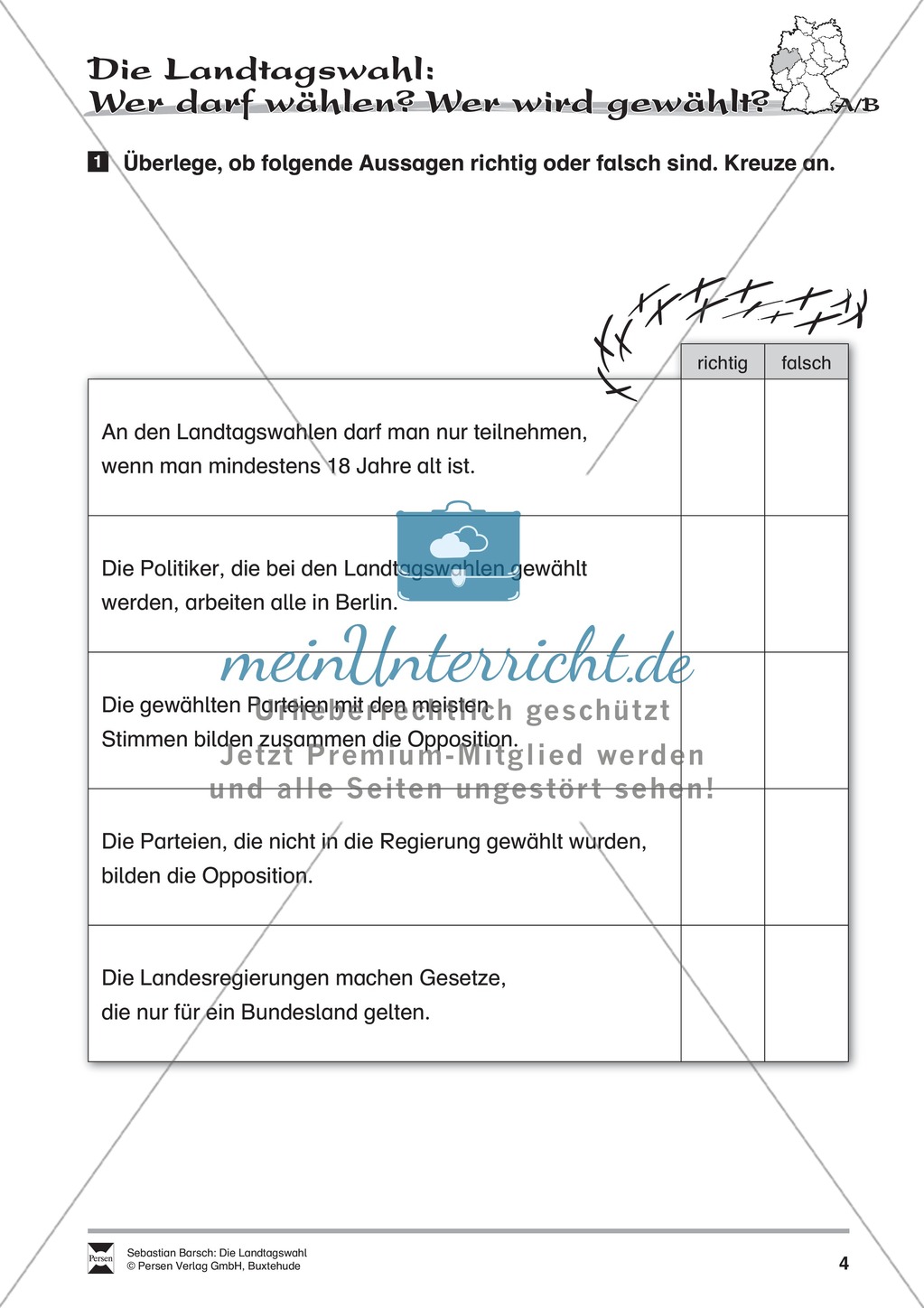 Die Landtagswahl: Infotext und Arbeitsblätter Preview 4