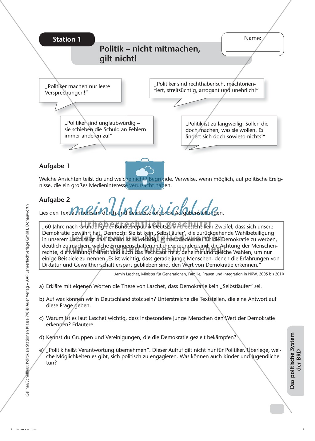 Das politische System der BRD: Partizipation Preview 1